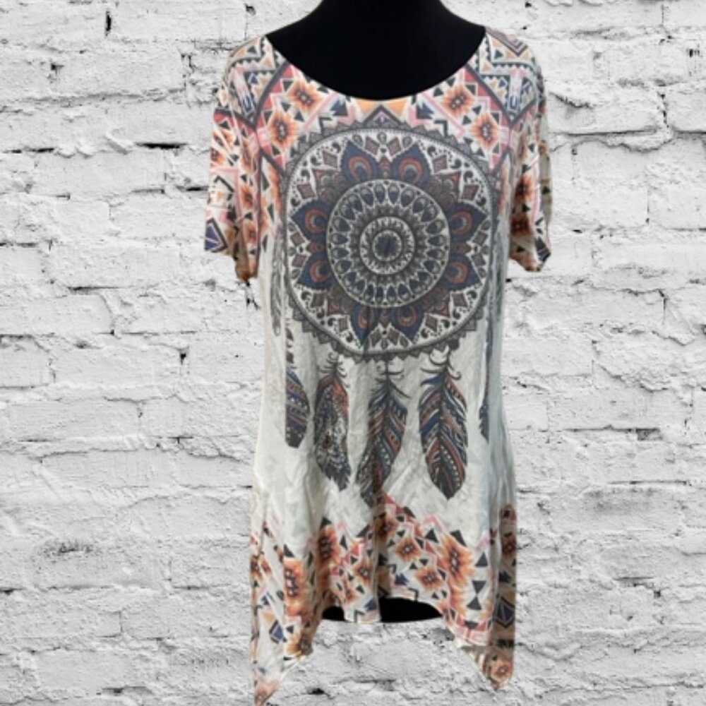 Beige with Large Dream Catcher Top   T630093X  NWT Boutique